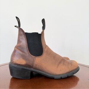 Blundstone 1673 Women’s Series Crazy Horse Brown Block Heel Chelsea Boots | AU 6
